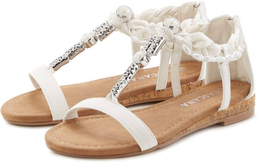 Lascana Sandalen Zomerschoen Sandalette zomerschoen met sieraandeel VEGAN