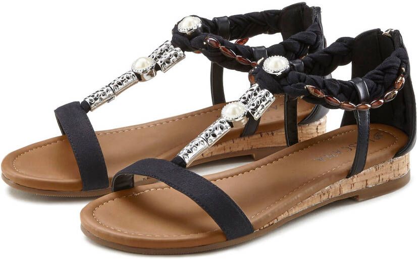 Lascana Sandalen Zomerschoen Sandalette zomerschoen met sieraandeel VEGAN