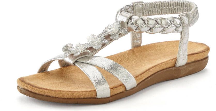 Lascana Sandalen Zomerschoen Sandalette zomerschoen met sieraantjes en elastische band