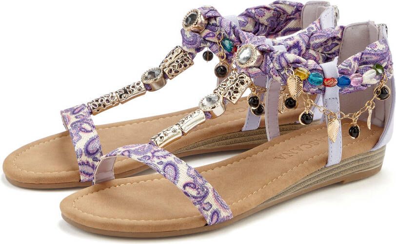 Lascana Sandalen Zomerschoen Sandalette zomerschoen met sierketting en sierstenen VEGAN