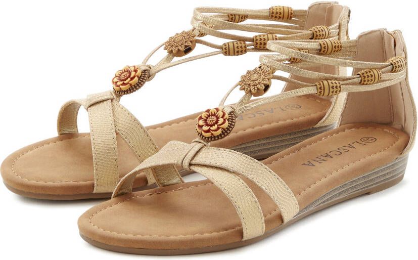 Lascana Sandalen Zomerschoen Sandalette zomerschoen met verfijnde banden en steentjes VEGAN