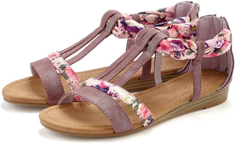 Lascana Sandalen Zomerschoen Sandalette zomerschoen met versiering en kleine sleehak VEGAN