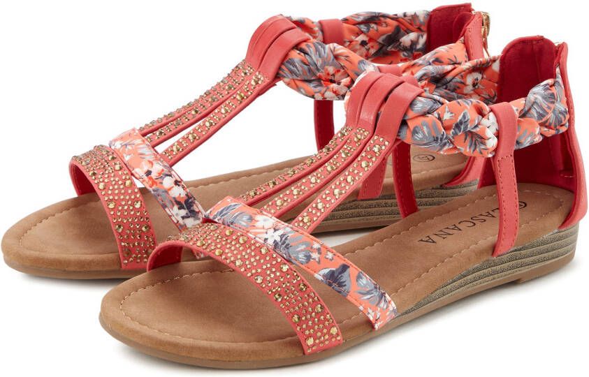 Lascana Sandalen Zomerschoen Sandalette zomerschoen met versiering en kleine sleehak VEGAN