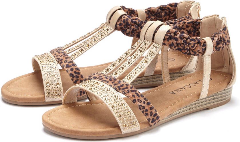 Lascana Sandalen Zomerschoen Sandalette zomerschoen met versiering en kleine sleehak VEGAN