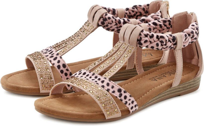 Lascana Sandalen Zomerschoen Sandalette zomerschoen met versiering en kleine sleehak VEGAN
