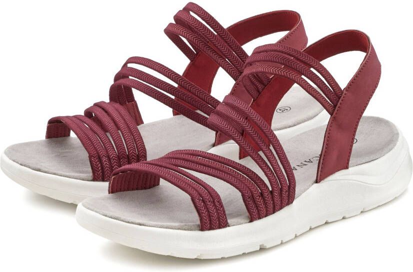 Lascana Sandalen Zomerschoen Sandalette zomerschoen ultralichte zool elastische bandjes VEGAN