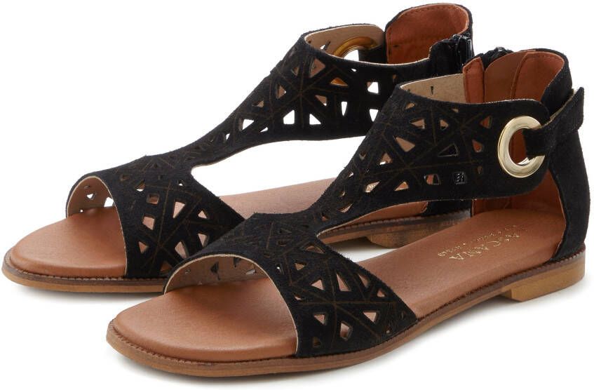 Lascana Sandalen Zomerschoen Sandalette zomerschoen van hoogwaardig leer met uitsparingen