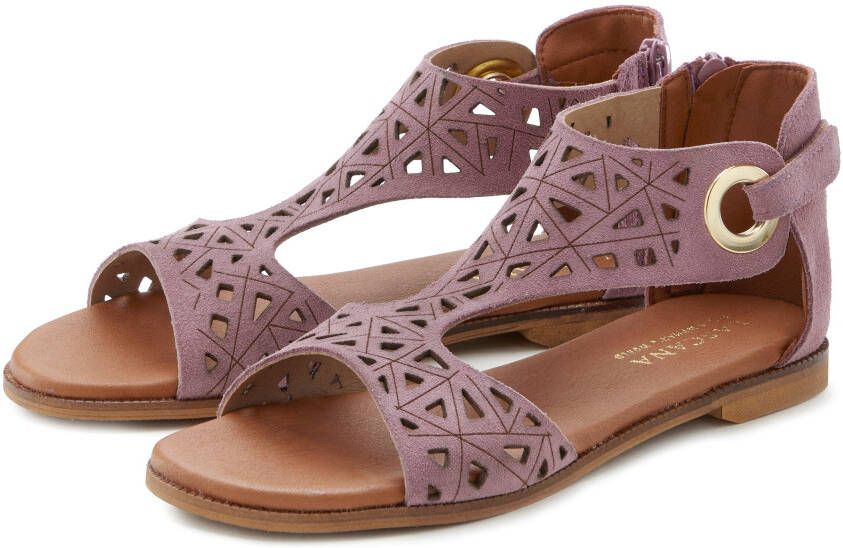 Lascana Sandalen Zomerschoen Sandalette zomerschoen van hoogwaardig leer met uitsparingen