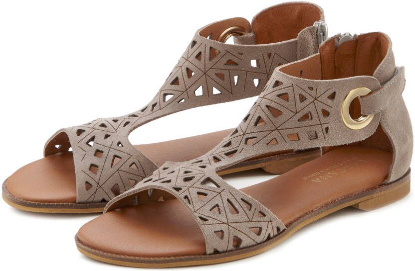 Lascana Sandalen Zomerschoen Sandalette zomerschoen van hoogwaardig leer met uitsparingen