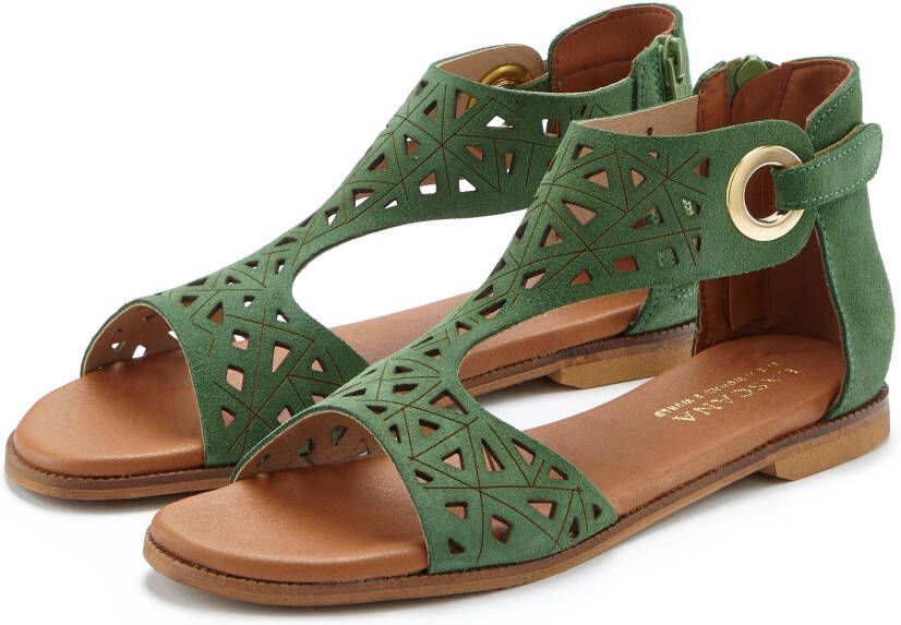 Lascana Sandalen Zomerschoen Sandalette zomerschoen van hoogwaardig leer met uitsparingen