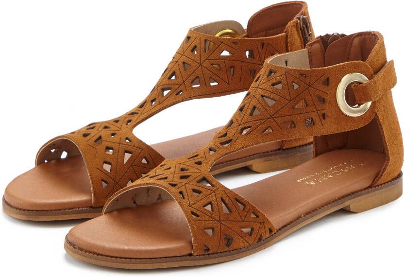 Lascana Sandalen Zomerschoen Sandalette zomerschoen van hoogwaardig leer met uitsparingen