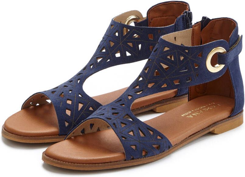 Lascana Sandalen Zomerschoen Sandalette zomerschoen van hoogwaardig leer met uitsparingen