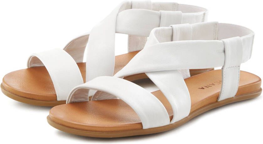 Lascana Sandalen Zomerschoen van leer met verfijnde bandjes sandaal zomerschoen