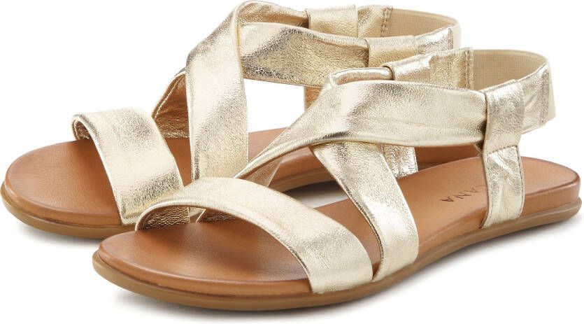 Lascana Sandalen Zomerschoen van leer met verfijnde bandjes sandaal zomerschoen