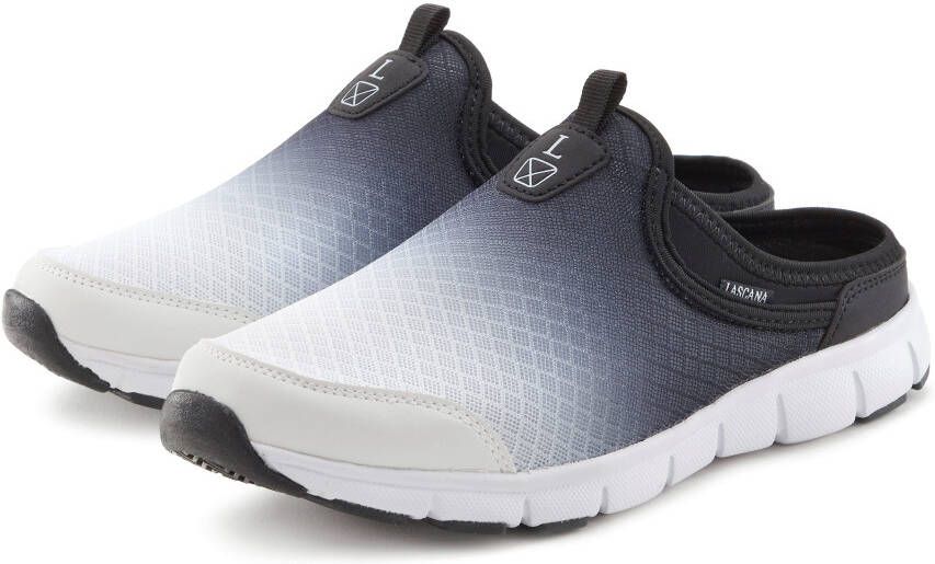 Lascana Slip-on sneakers Lage schoen vrijetijdsschoen sabot clogs van licht mesh-materiaal
