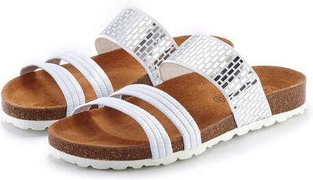 Lascana Slippers Mule Sandalen open schoen Mule sandaal open schoen met kurkvoetbed en elastische bandjes - Foto 1