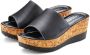Lascana Slippers Zomerschuh Mule sandaal open schoen van leer met sleehak - Thumbnail 1