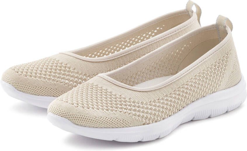Lascana Sneaker-ballerina s ultralichte slipper vrijetijdsschoen om in te stappen vegan