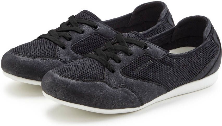 Lascana Sneakers Vrijetijdsschoen lage schoen in modieuze mesh-look VEGAN