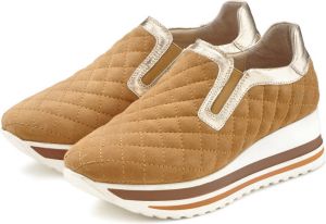 Lascana Sneakers Instappers van leer met trendy plateauzool en elastische inzet