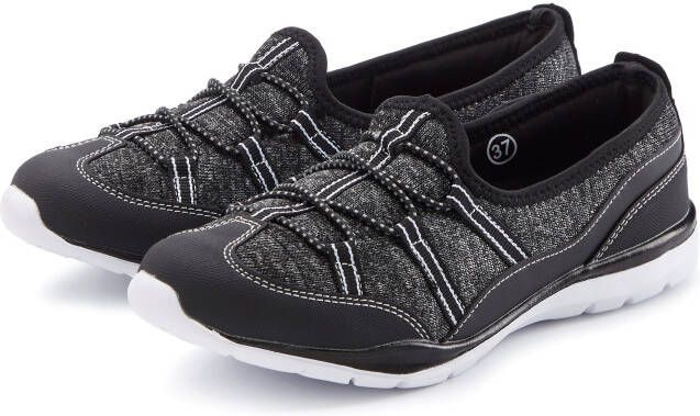 Lascana Sneakers Lage schoen vrijetijdsschoen slipper om in te stappen met elastische veters vegan