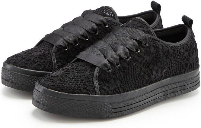 Lascana Sneakers met lichte plateausole en punt veterschoenen vrijetijdsschoenen