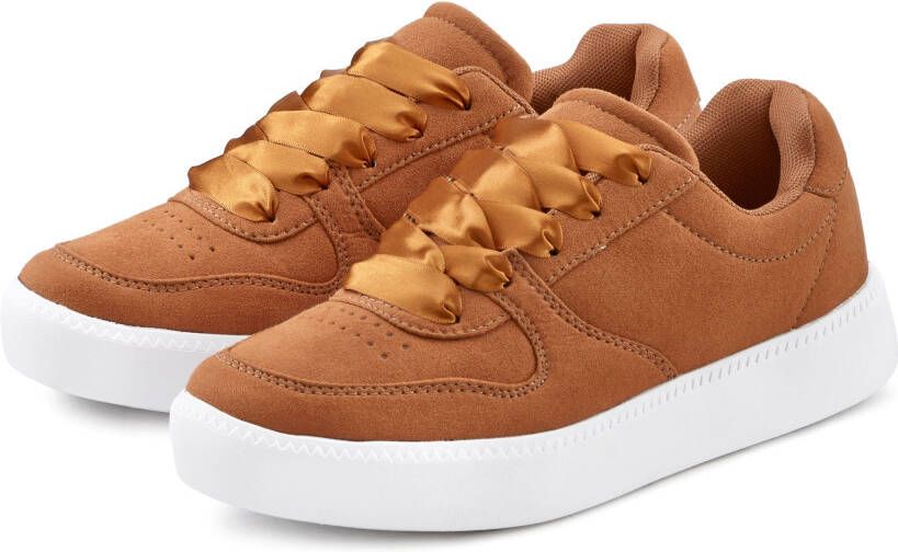 Lascana Sneakers Veterschoen ultralicht satijnen veters in retro-look VEGAN - Foto 1