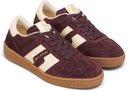 Marc O'Polo Lage sneakers van runderleer in ribcordlook