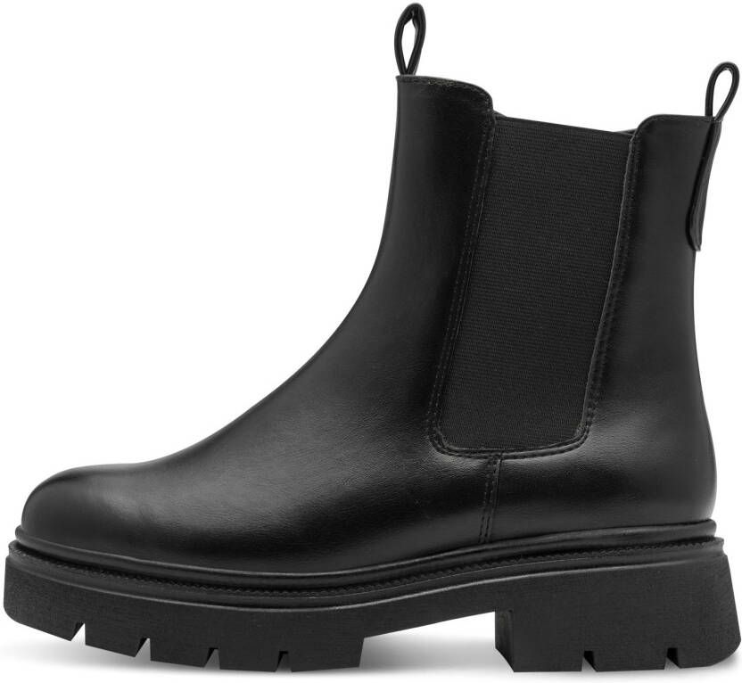 Marco Tozzi Chelsea-boots blokhak enkellaarsjes herfstlaarzen stretchinzet buiten