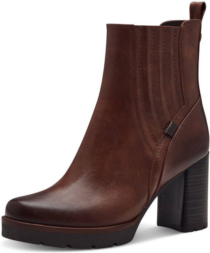 Marco Tozzi Chelsea-boots blokhak enkellaars business schoen met feel me-uitrusting