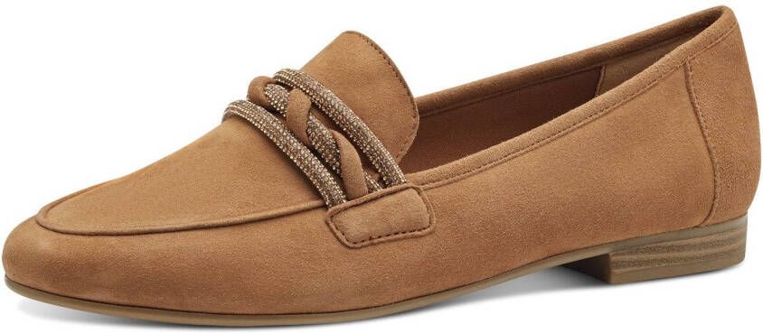 Marco Tozzi Instappers blokhak loafer business schoen instapschoen met sierband