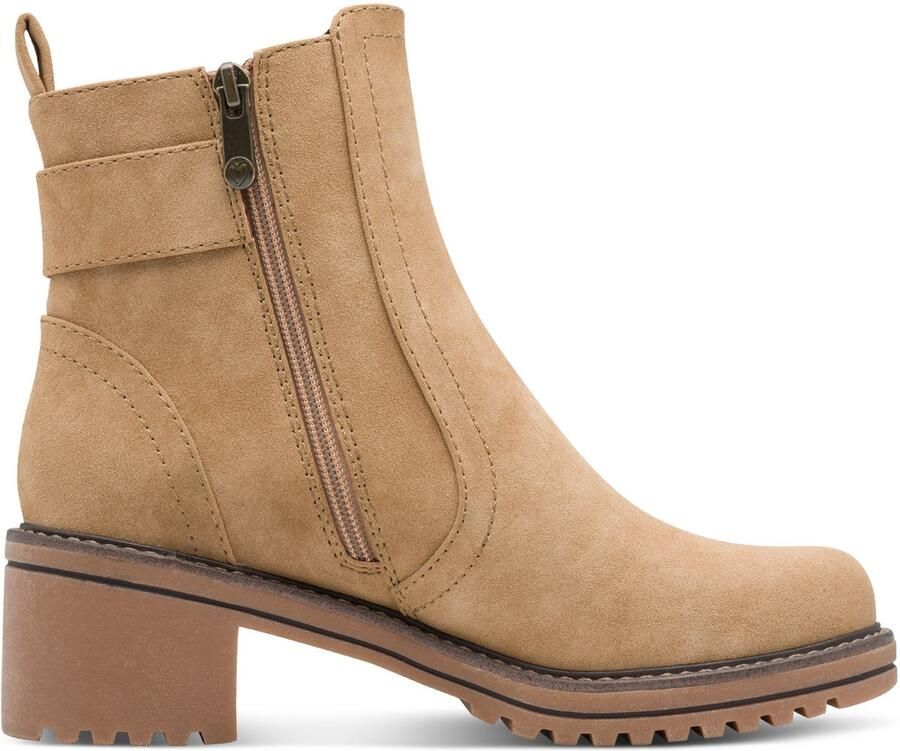 Marco Tozzi Laarsjes blokhak herfstboots in veganistische uitvoering - Foto 5