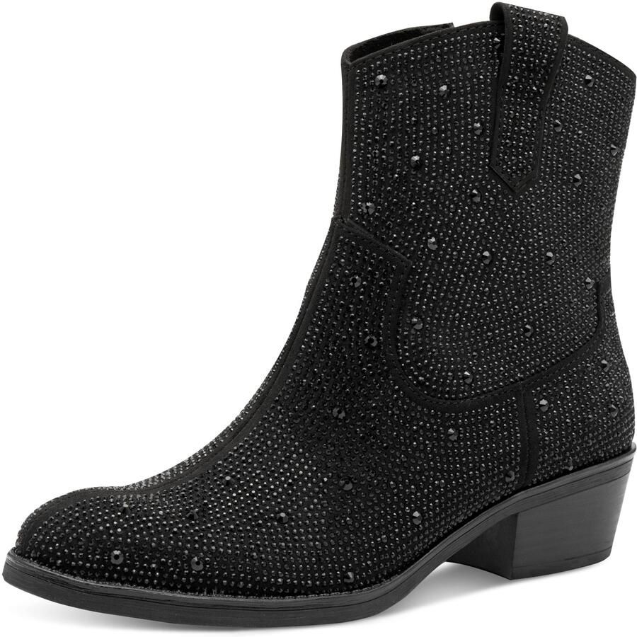Marco Tozzi Laarsjes blokhak westernlaarzen bezet met fonkelende strasssteentjes
