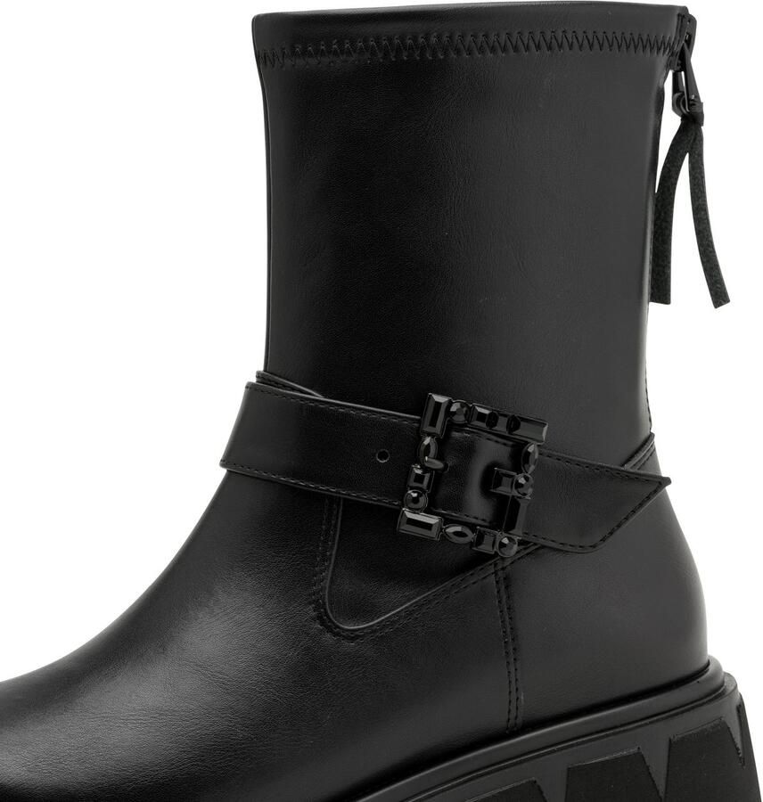 Marco Tozzi Laarsjes blokhak herfstboots met sierlijk versierde siersluiting