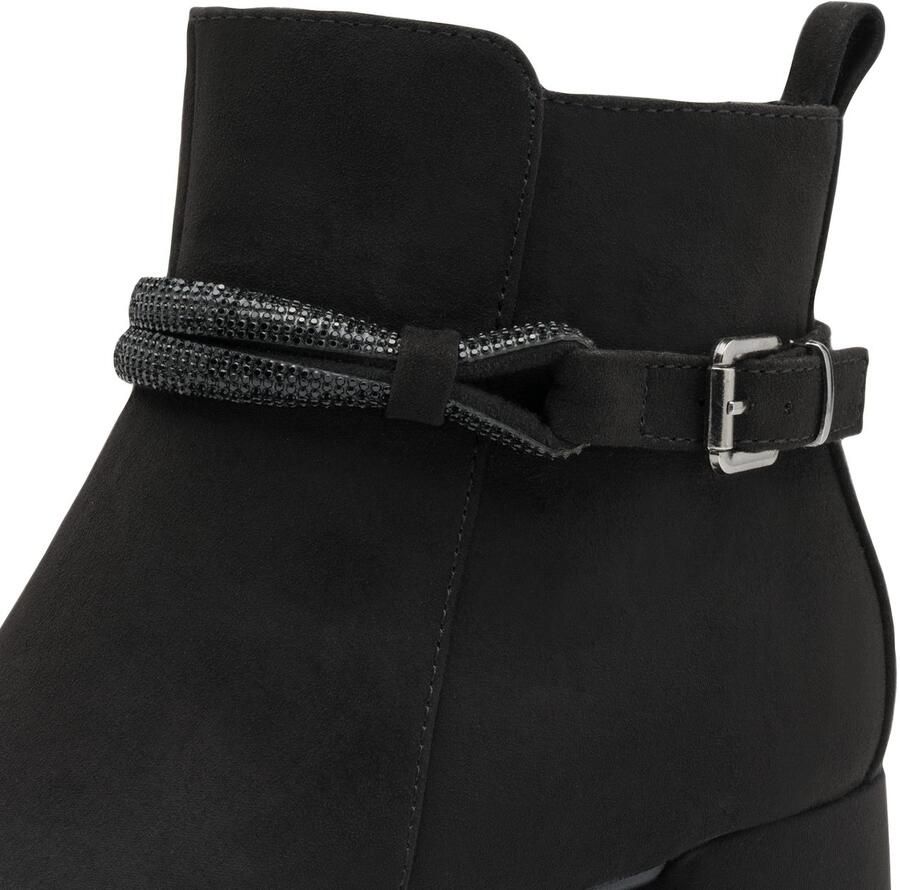 Marco Tozzi Laarsjes blokhak enkellaarsjes zakelijke schoen met elegant sierkoord - Foto 3