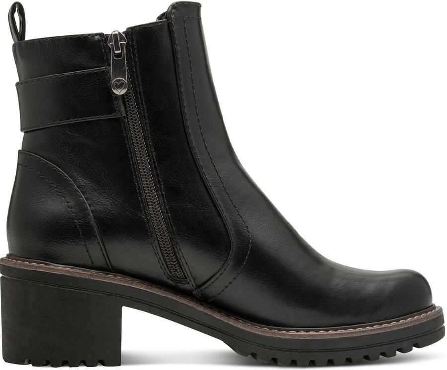 Marco Tozzi Laarsjes blokhak herfstboots in veganistische uitvoering - Foto 3