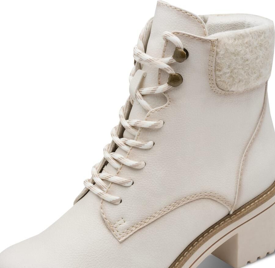 Marco Tozzi Winterlaarsjes blokhak veterboots winterboots met haken in bergbeklimmerslook - Foto 3