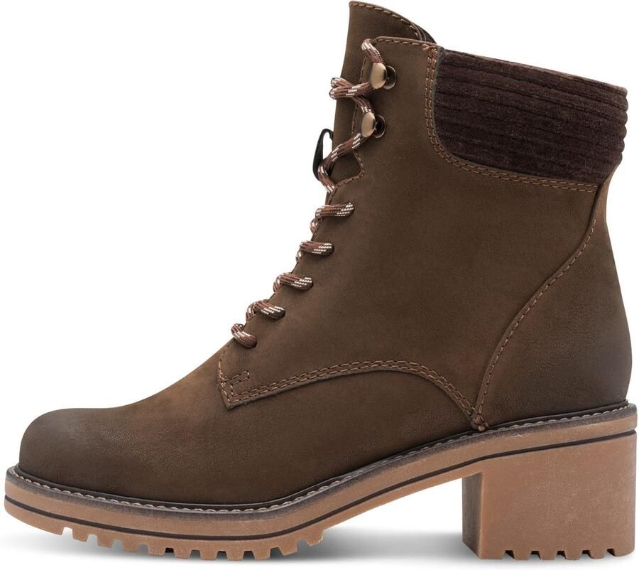 Marco Tozzi Winterlaarsjes blokhak veterboots winterboots met haken in bergbeklimmerslook - Foto 4