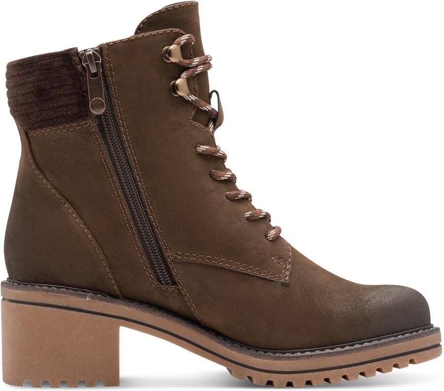 Marco Tozzi Winterlaarsjes blokhak veterboots winterboots met haken in bergbeklimmerslook - Foto 5