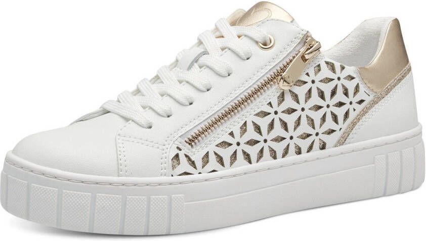 Marco Tozzi Plateausneakers vrijetijdsschoen lage schoen veterschoen met onderlegde perforatie - Foto 2