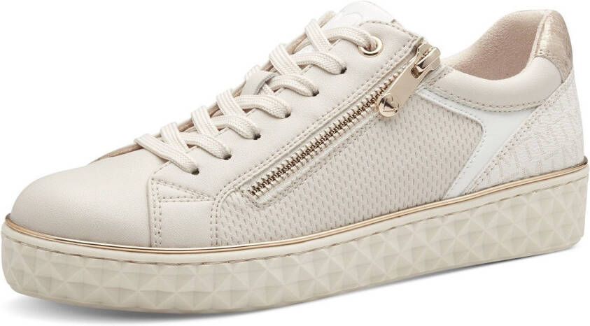 Marco Tozzi Plateausneakers Line vrijetijdsschoen lage schoen veterschoen met zijrits