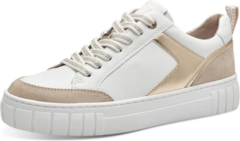 Marco Tozzi Plateausneakers met contrastafwerkingen vrijetijdsschoen lage schoen veterschoen
