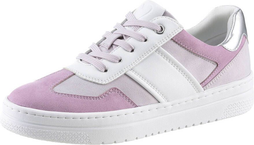 Marco Tozzi Plateausneakers vrijetijdsschoen lage schoen veterschoen in vegan uitvoering