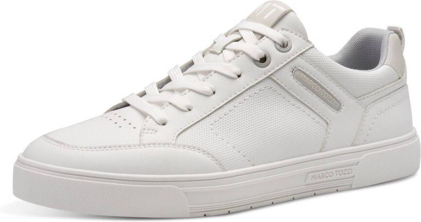Marco Tozzi Plateausneakers vrijetijdsschoen lage schoen veterschoen met perforatie en sierstiksels
