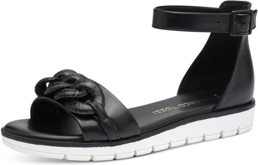 Marco Tozzi Sandalen sleehak zomerschoen sandaal met sierketting in ton-sur-ton