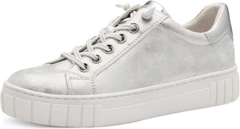 Marco Tozzi Slip-on sneakers Vrijetijdsschoen lage schoen instapschoen in metallic look
