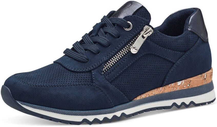 Marco Tozzi Sneakers met sleehak vrijetijdsschoen lage schoen veterschoen in vegan uitvoering