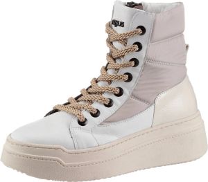 Mjus Hoge veterschoenen LIBO in de materiaalmix