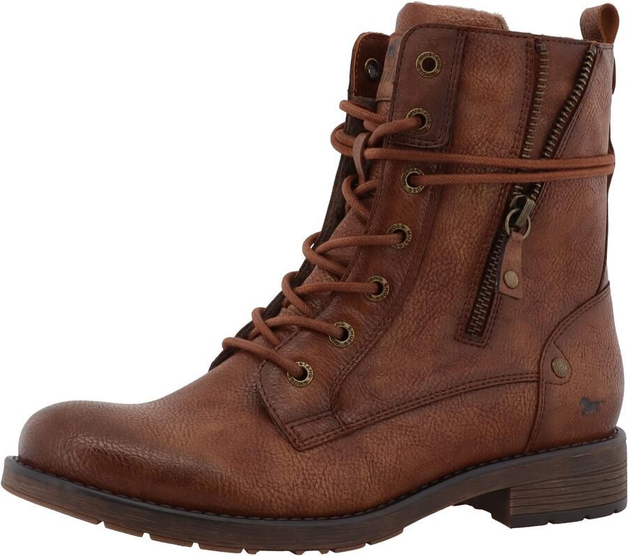 Mustang Shoes Winterlaarsjes Elfi Winterlaarzen met ritssluiting en opvallende vetersluiting