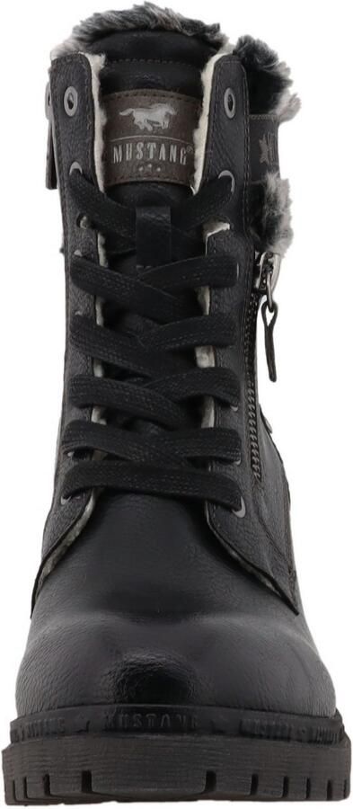 Mustang Shoes Winterlaarsjes LEILA Winterlaarzen met kunstbontkraag en blokhak - Foto 4